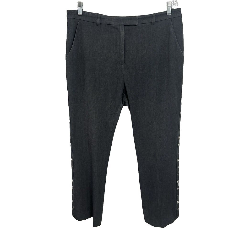 ST. JOHN SPORT Womens Size 16 Gray Pants Marie Gray Grommet Accent Viscose Blend